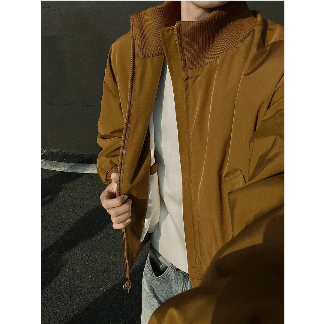 cleanfit短款廓形飞行员夹克男女款秋季立领美式休闲bomber外套