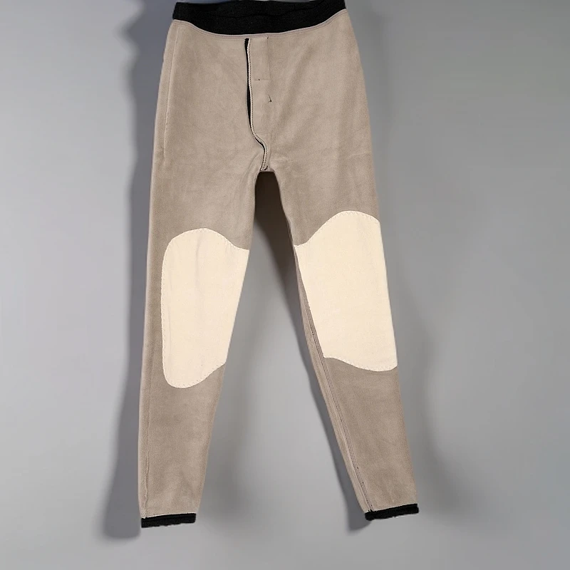 7306男士德绒特体加肥保暖裤加绒加厚发热大码宽松羊羔绒护膝裤