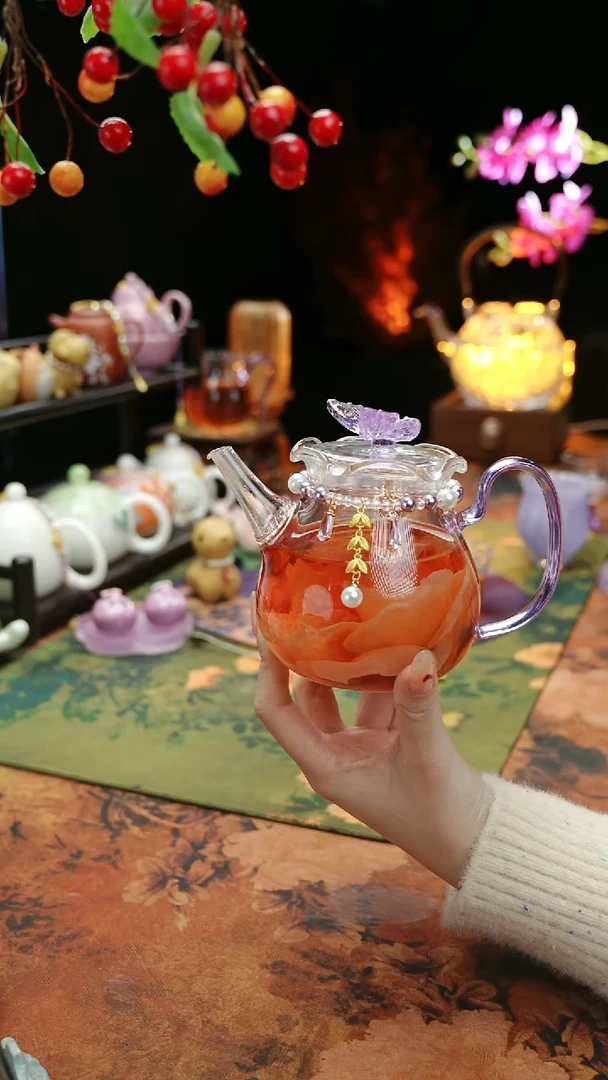 【闪购商品】紫色铃兰花茶壶+链子