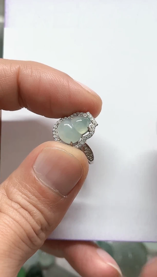 【闪购商品】翡翠戒指银S925镶嵌天然缅甸A货翡翠戒指