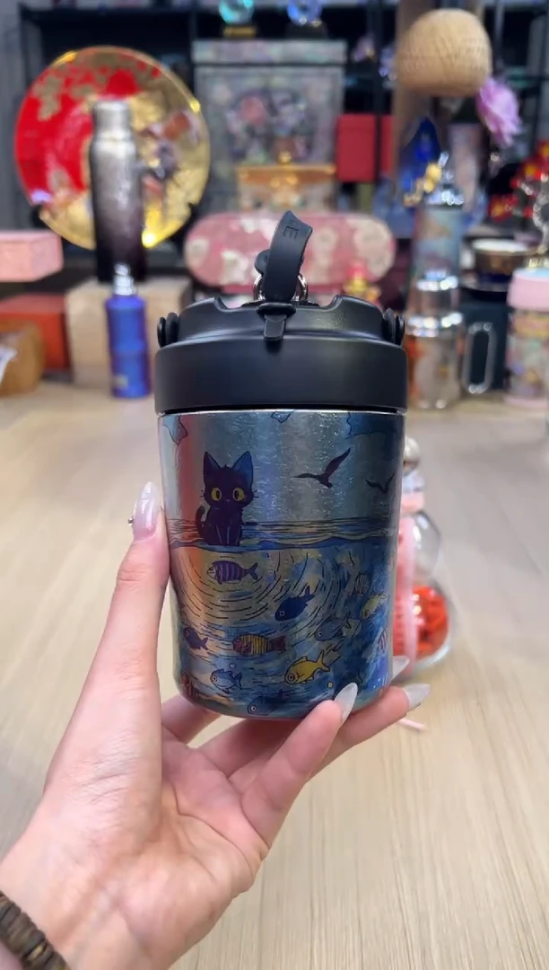 64执彩纯钛咖啡杯380mL（一坐一海闲）