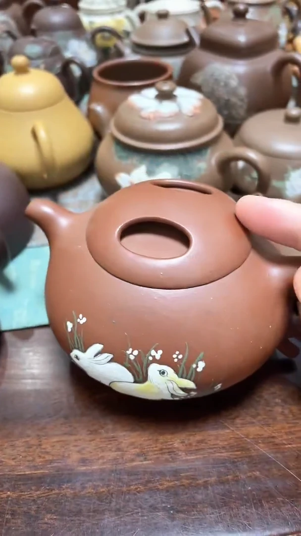 茶壶紫砂牛盖兔子壶