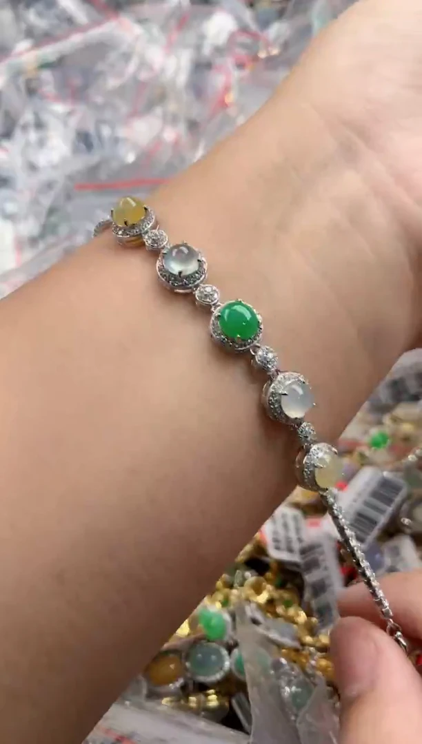 银S925镶嵌戒指翡翠222   8