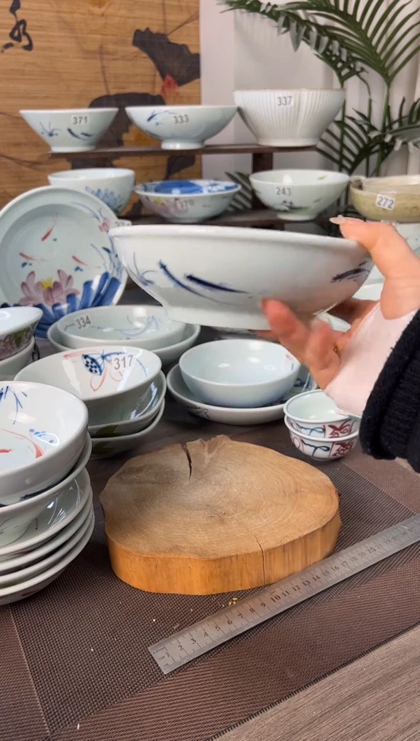 明舟大暇福利手绘7寸高足碗（单只装随机图案）