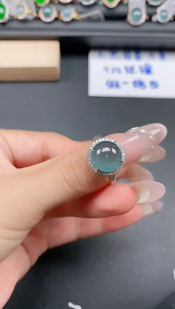 银S925镶嵌戒指翡翠111