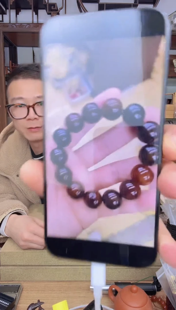 【闪购商品】乌木类书架081牛可可1.6圆珠单圈手串