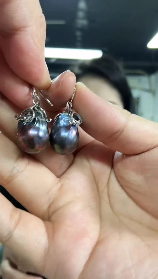 【闪购商品】海水珍珠耳饰未镶嵌多样性发其一，颜色微差