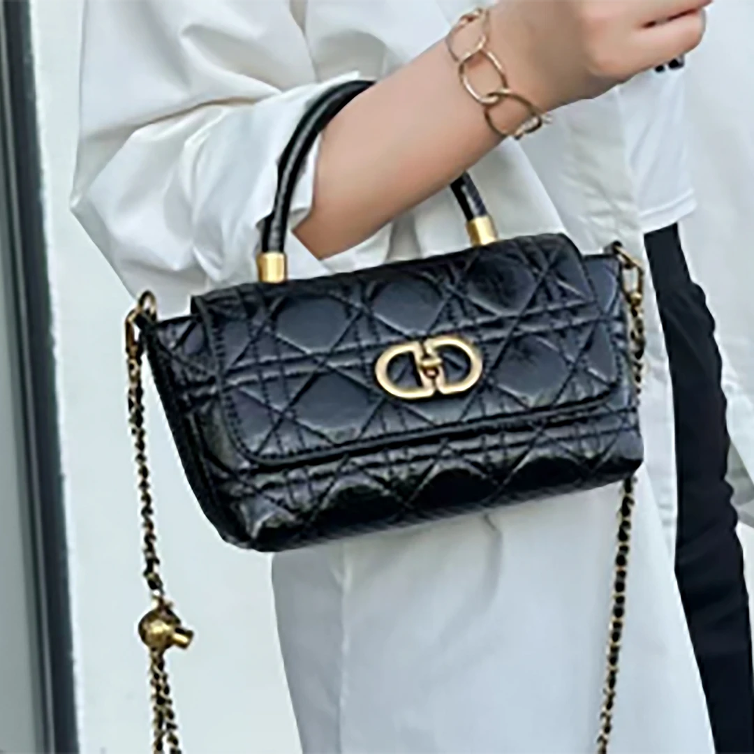 【芝麻集】SKL-7156-黑色休闲百搭女士小众简约单肩女包