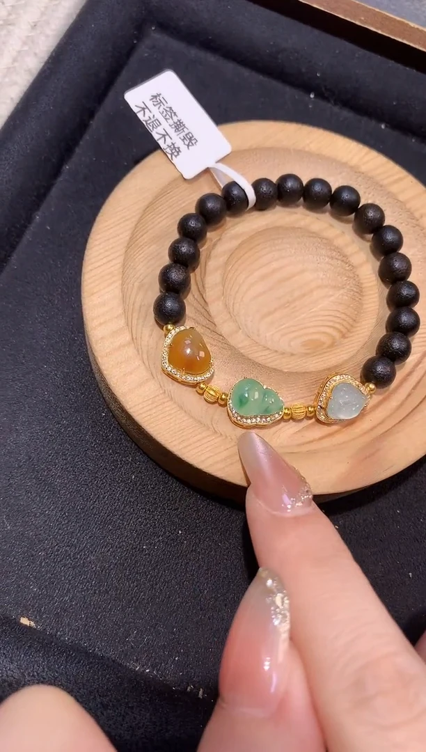 银S925镶嵌手串翡翠手串