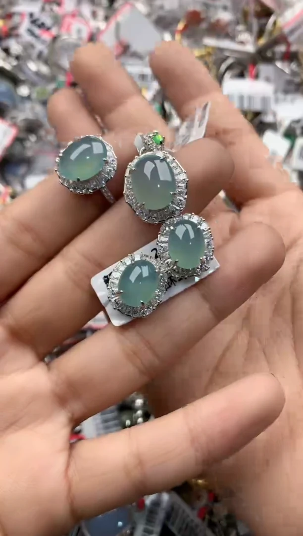 银S925镶嵌戒指翡翠1010    6