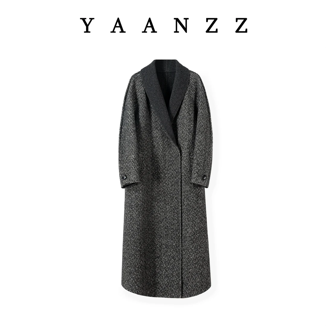 【静温】YAANZZ 冬季新款双面双色毛呢外套羊毛大衣12956006