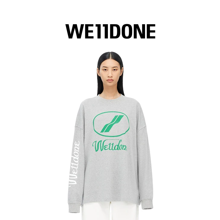 【明星同款】WE11DONE男女圆形波浪大LOGO印花宽松圆领卫衣20-712