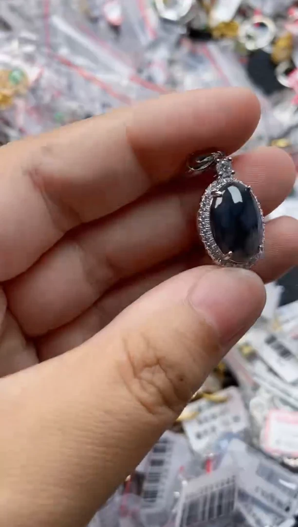 翡翠戒指银S925镶嵌77777      6