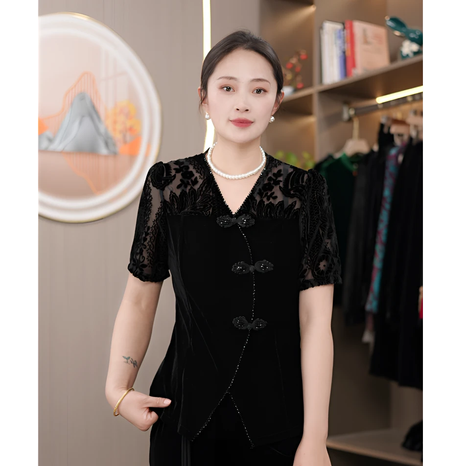 2025春夏季新款小衫洋气长袖T恤时尚显瘦中年妈妈春季上衣打底衫