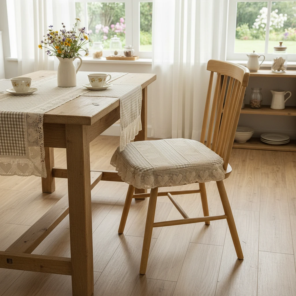 2468-6【45*45cm】棉麻加厚椅垫夹棉防滑色织格子布复古椅垫