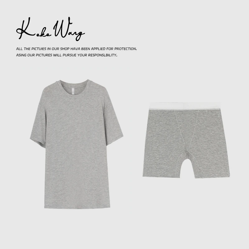 KOKO WANG夏季居家休闲软糯舒适半袖套装183524D24H41