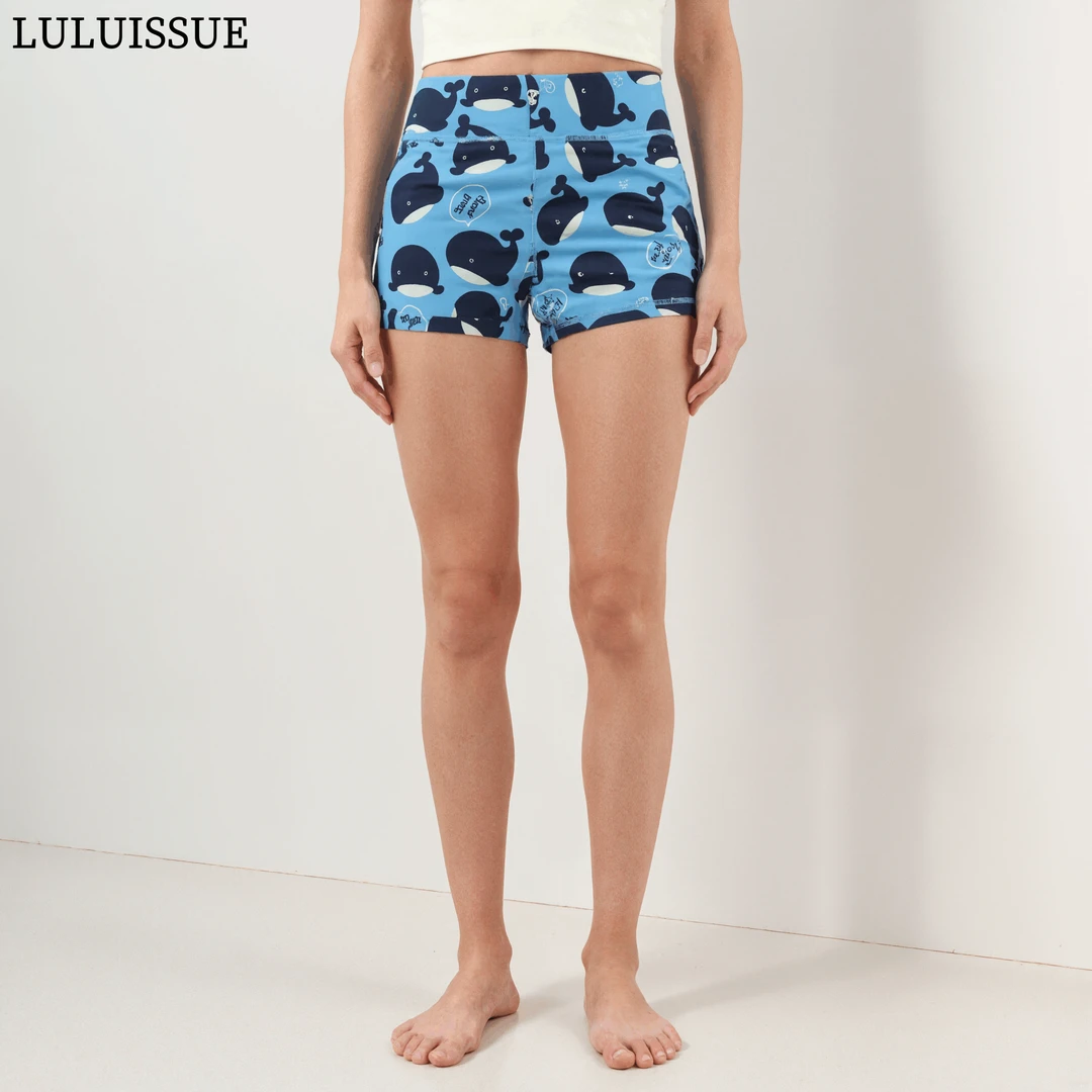 LULUISSUE｜鲸鱼运动速干健身房外穿短裤原创海洋风蓝色女瑜伽裤