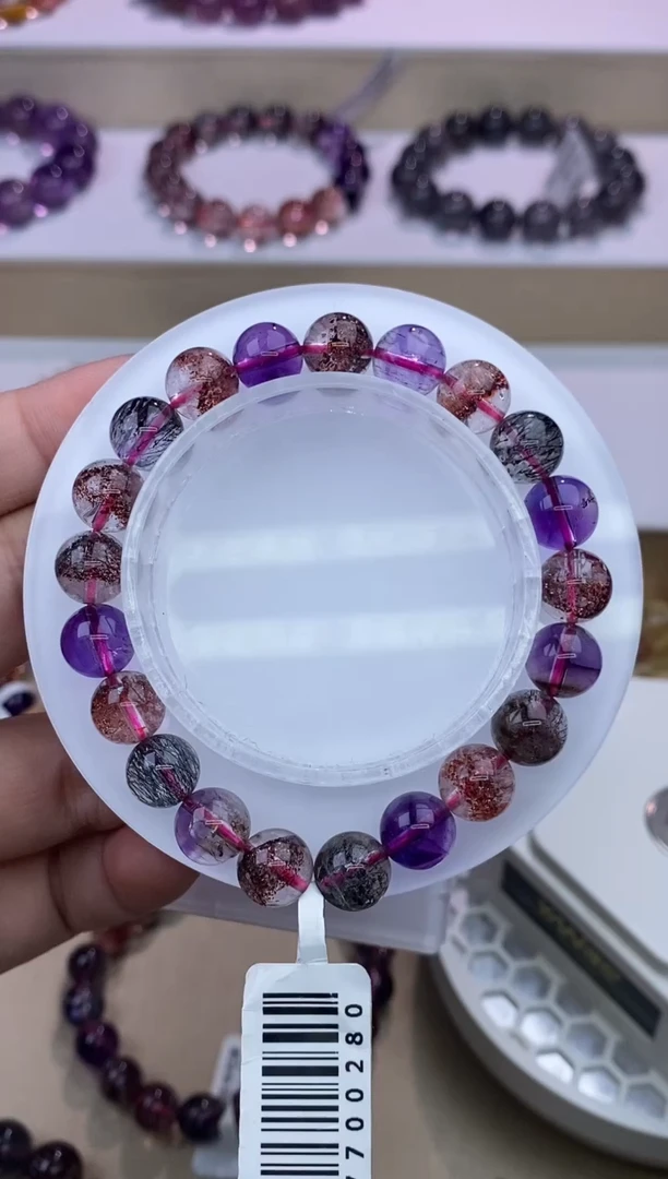 水晶手链未镶嵌黑加仑超七9m+