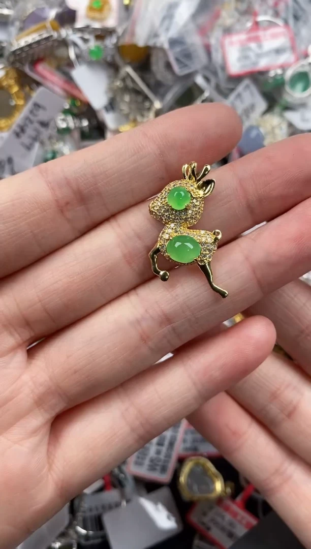 银S925镶嵌戒指翡翠3333---6