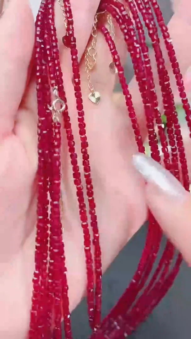 颈饰银S925镶嵌红宝石姨妈99