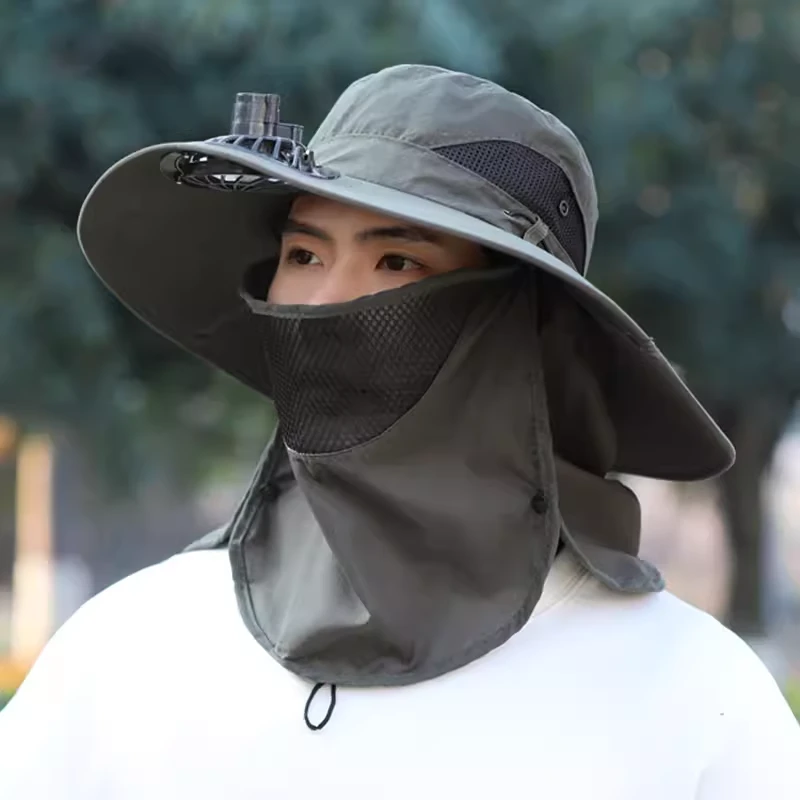 【风扇降温】男士户外男女通用夏季遮阳帽防紫外线钓鱼防晒帽2520