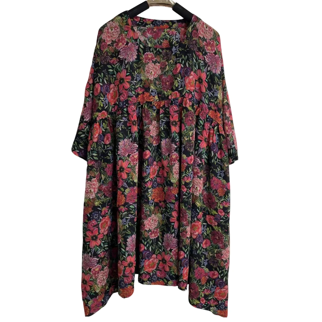 恬小霓（玲玲姐精选）923/粉色/百花齐放/90袍子/夏季/宽松