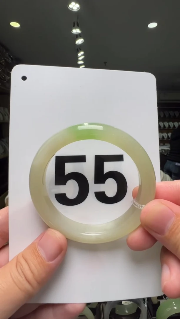 【闪购商品】和田玉手镯未镶嵌54-55圈口正装翠青手镯