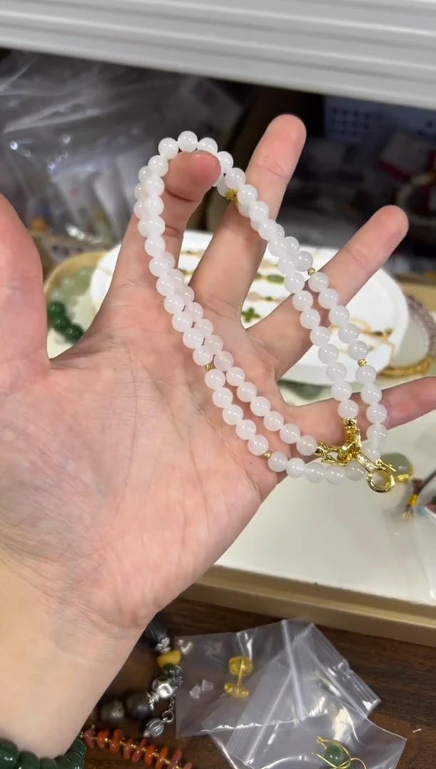 项链未镶嵌和田玉孤品和田玉白玉万能扣链子[2242]