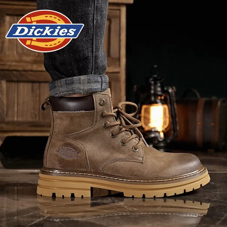 Dickies复古马丁靴2025冬季保暖新款增高厚底工装靴百搭时尚鞋