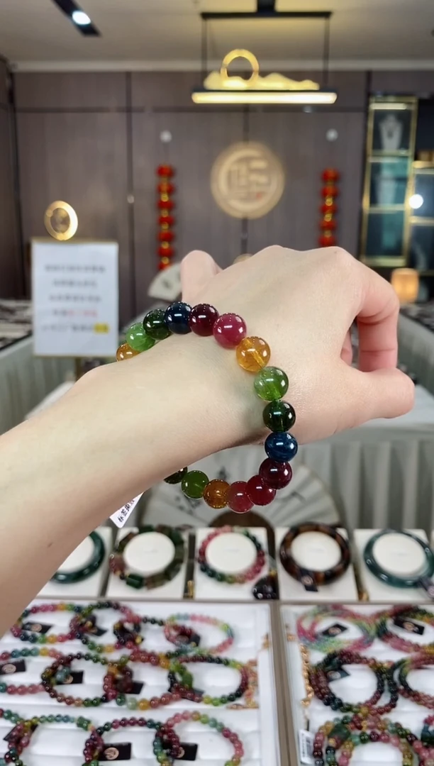 【闪购商品】碧玺单圈手串9.6mm+未镶嵌（多样性发一条）hon