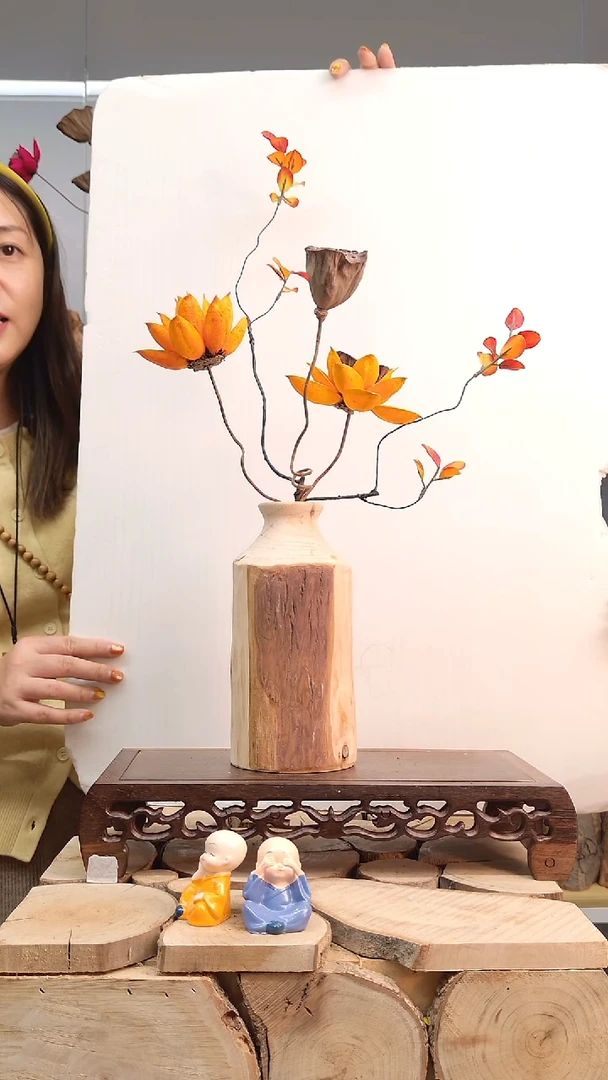 木实木花瓶自然开裂花瓶摆件