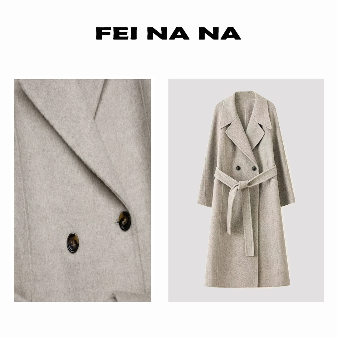 【NY气质休闲】2024冬季新款百搭通勤时尚长款大衣外套121903