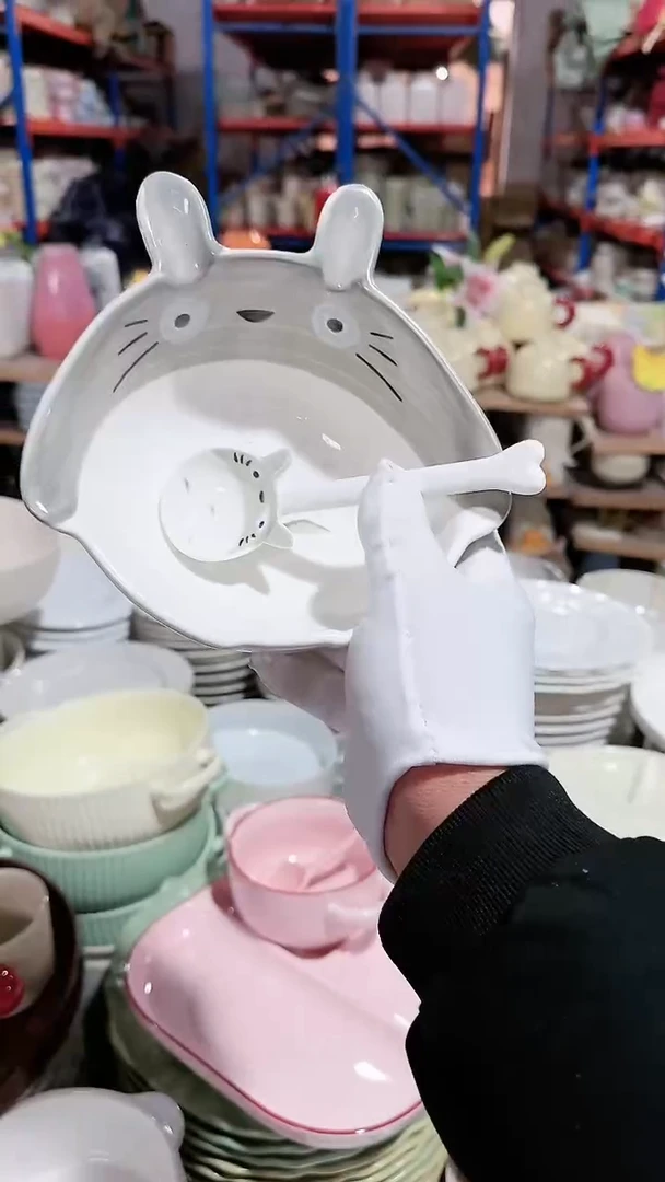 【闪购商品】瓷片2件套 碗和勺子 微瑕凑满20元包邮