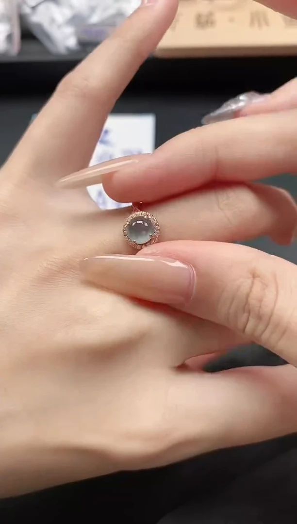 翡翠戒指银S925镶嵌51511