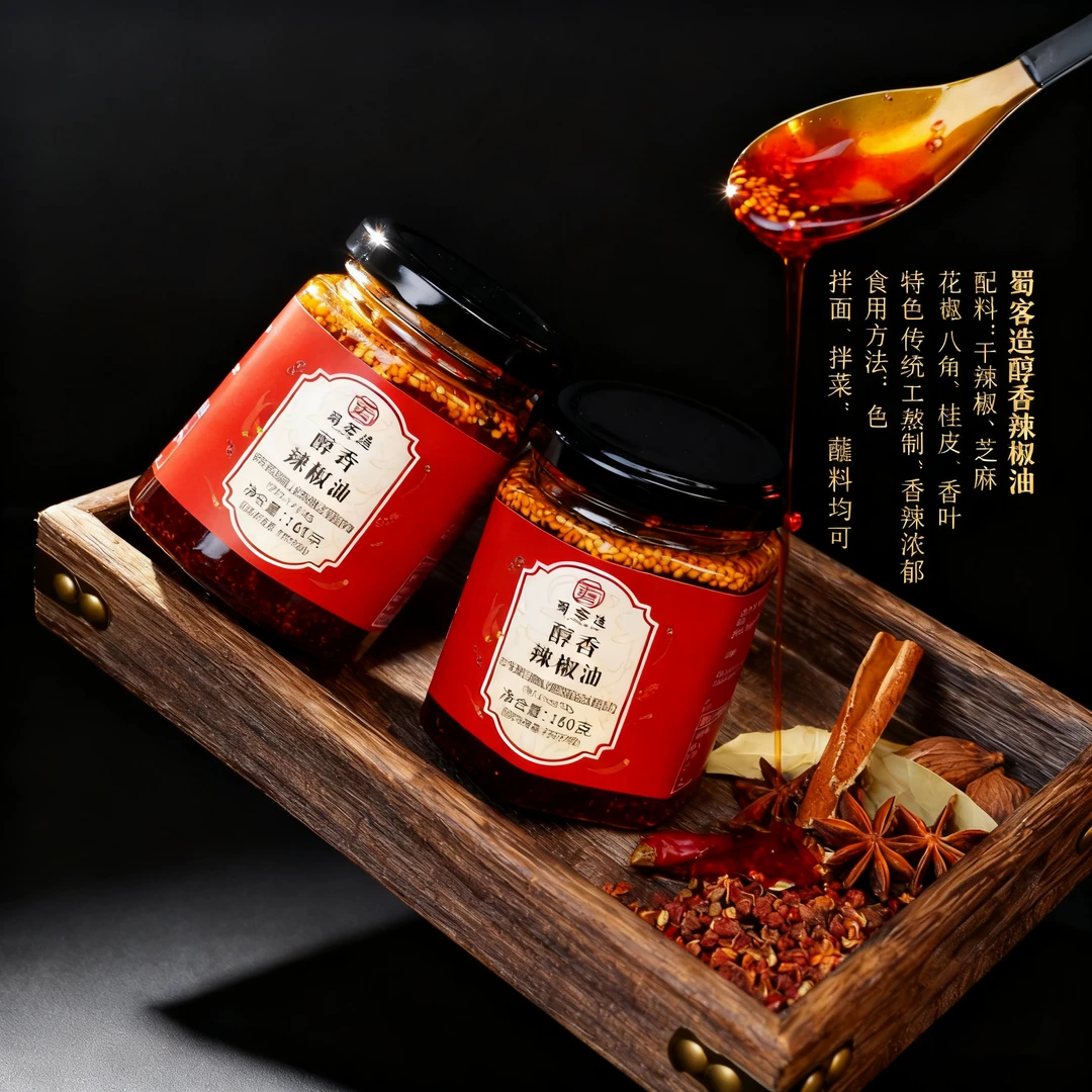 四川特产红油辣椒油香辣酥用于重庆小面钵钵鸡凉拌菜调味川味