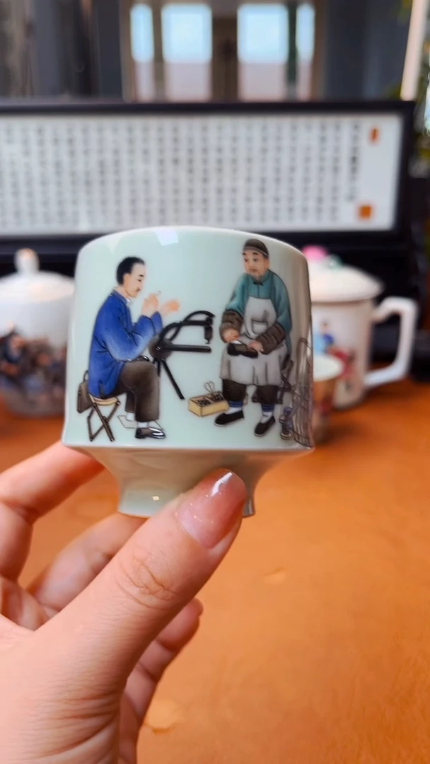 杯景德镇纯手工手绘民族题材主人杯