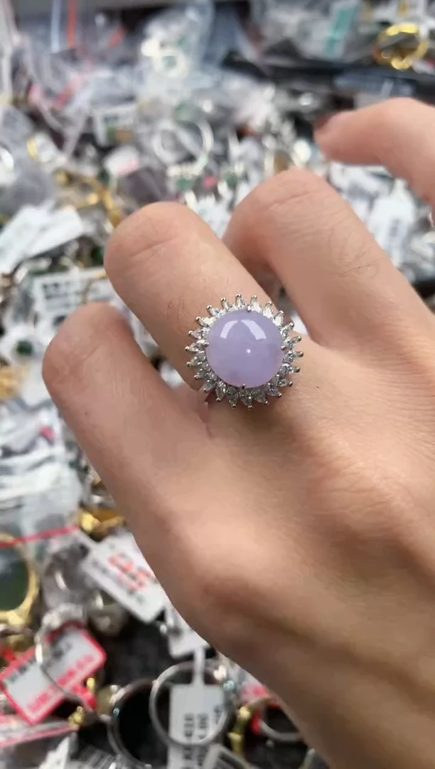 银S925镶嵌戒指翡翠12  12  12    1