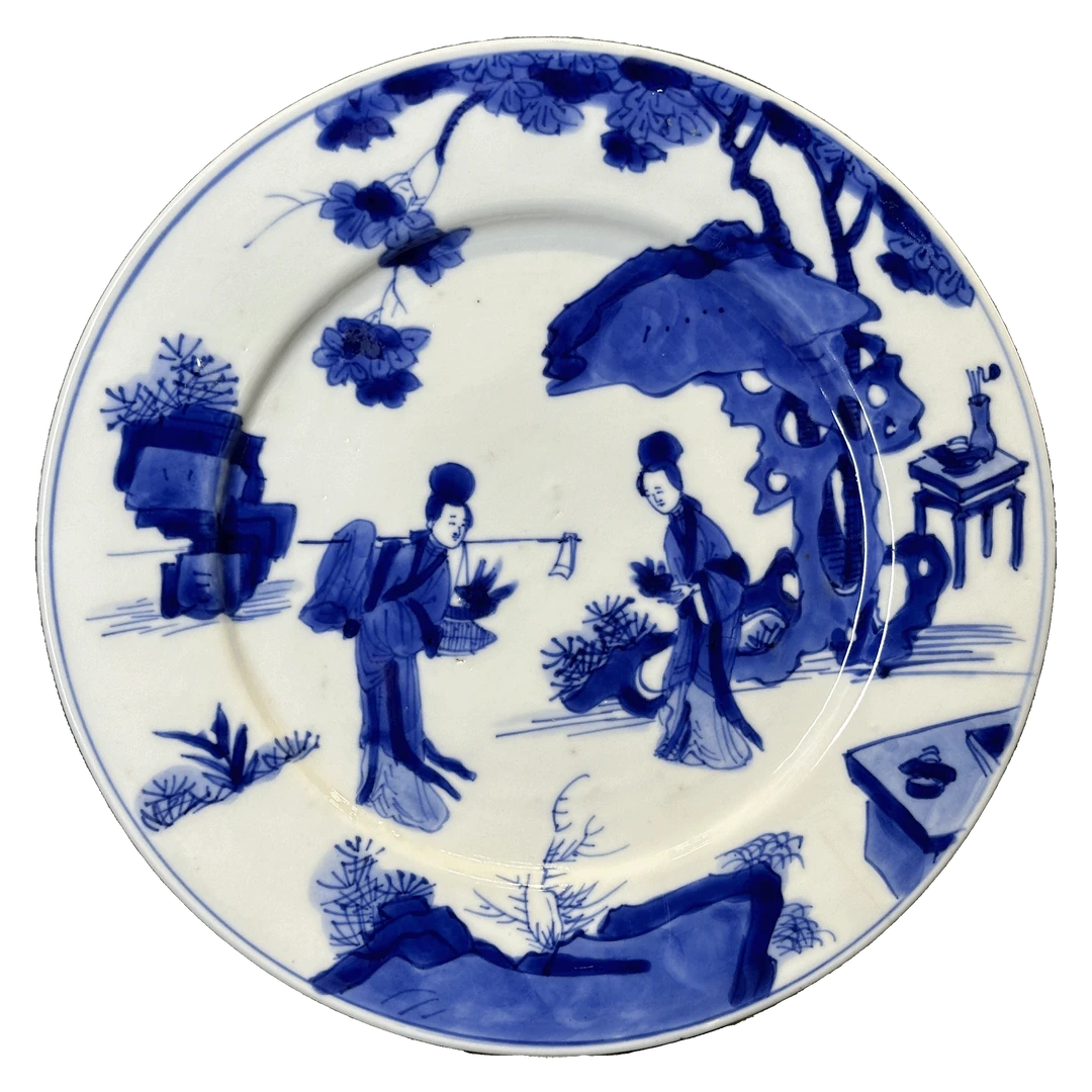 25201455y青花人物故事纹盘