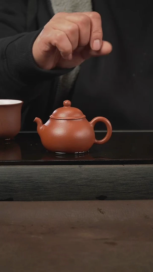 茶壶紫砂赵庄朱泥 80cc