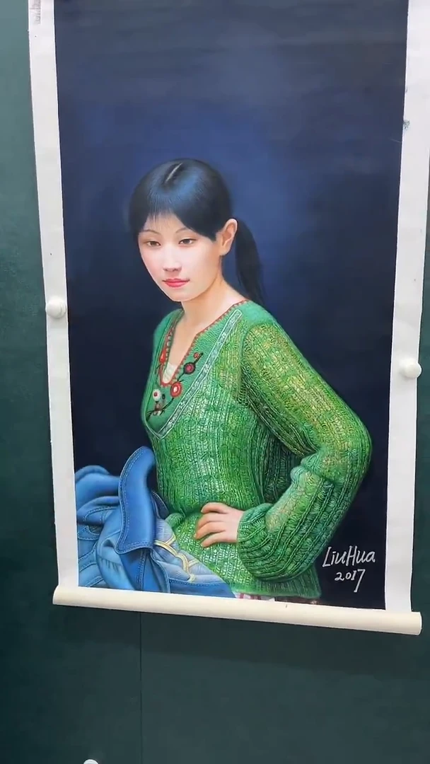国画油画刘用华-人物-超写实