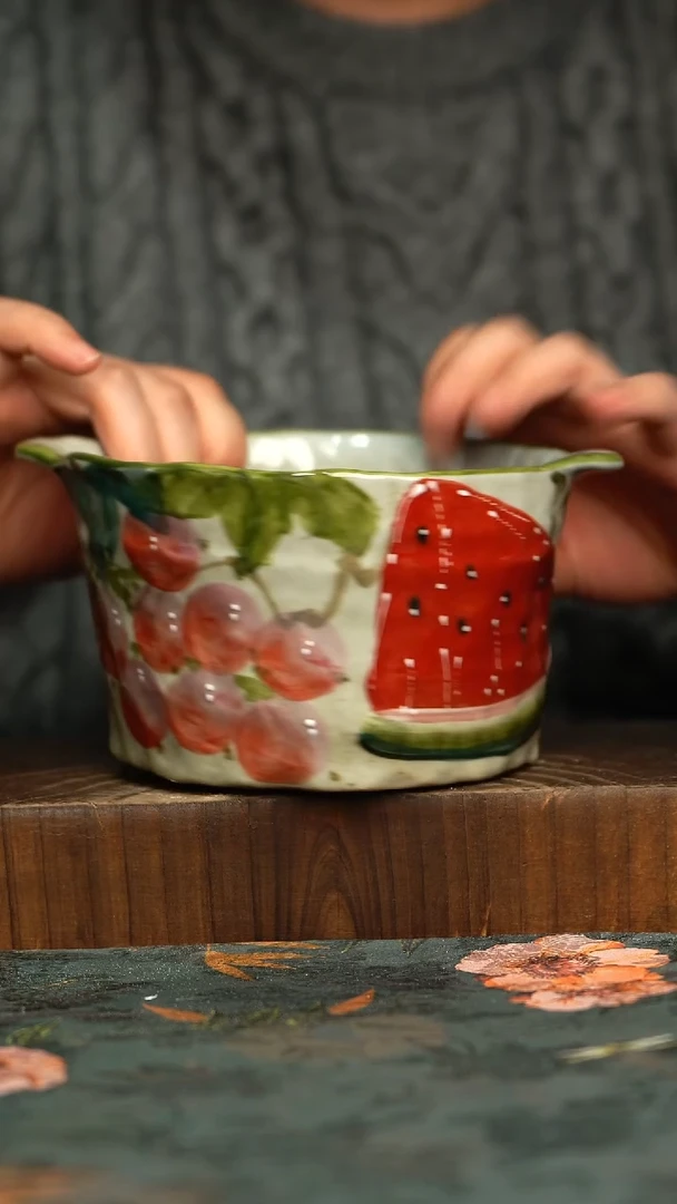杯釉下彩手工手绘同款陶器