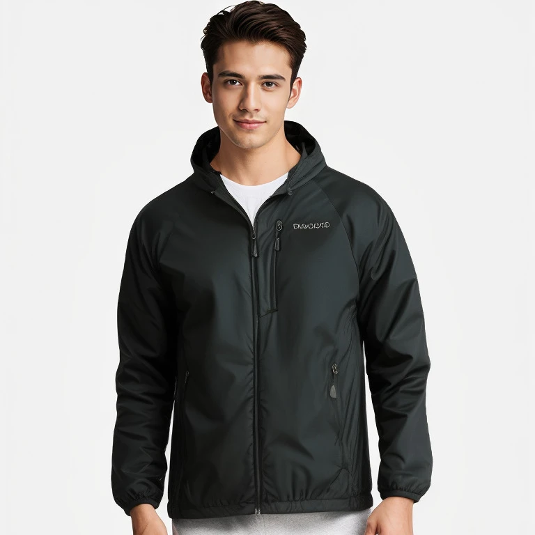 岩云户外运动男款连帽防风防泼水保暖夹克外套