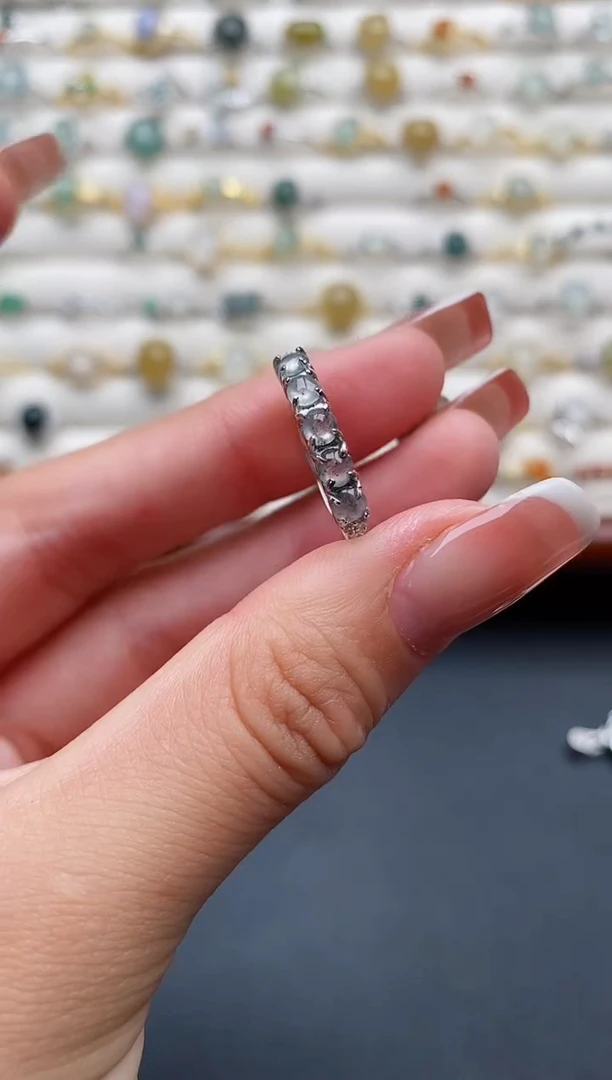 银S925镶嵌戒指翡翠111111+3