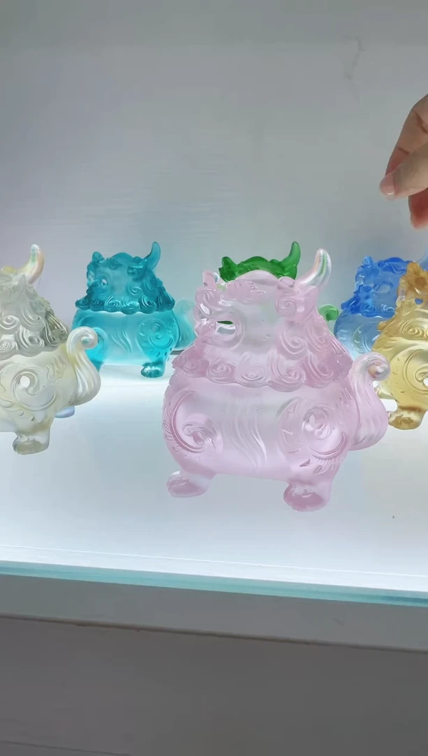 手工艺品琉璃古法琉璃小号狻猊香炉