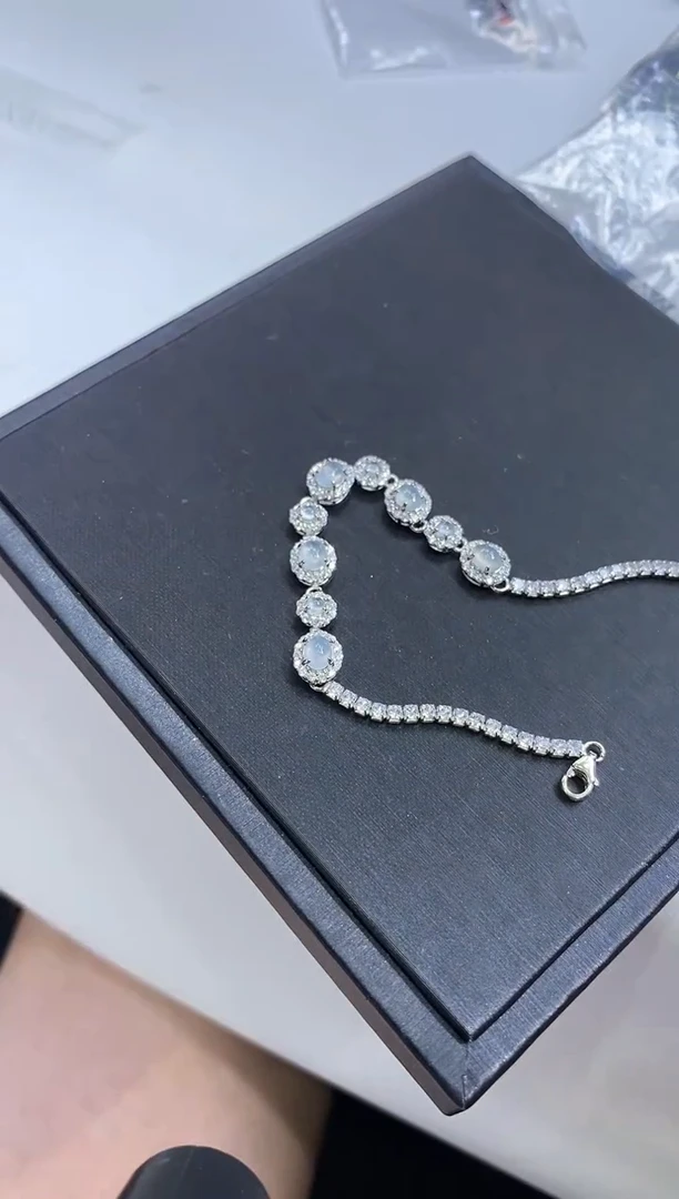 银S925镶嵌手链翡翠手链