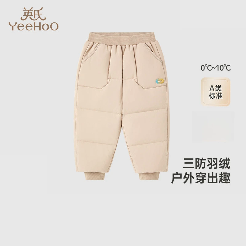 3折英氏童装三防羽绒裤户外冬季中大童羽绒长裤新款YRKCJ4Q603A