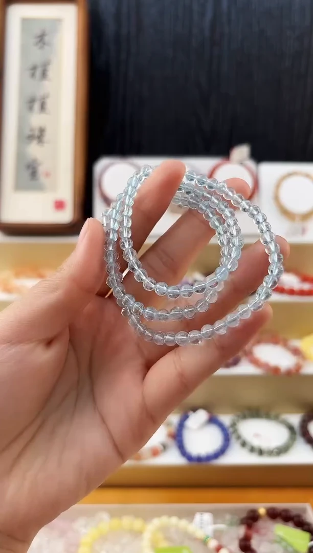 未镶嵌托帕石手链MJJZBXL4265高透托帕石多圈多样性发一