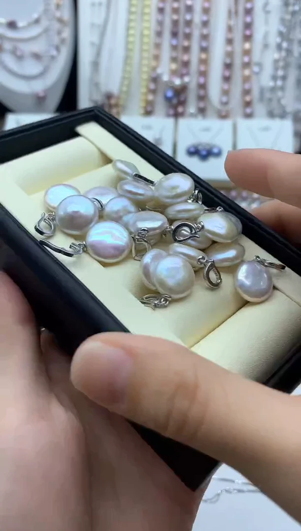 淡水珍珠银S925镶嵌吊坠(不含链)多样性发其一