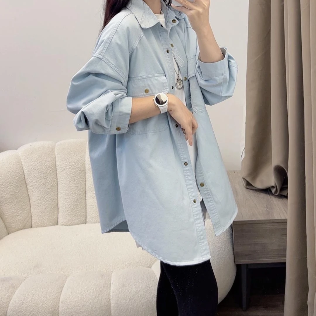 休闲衬衫外套女韩版2025春季新款小个子爆款宽松设计感DYY2645