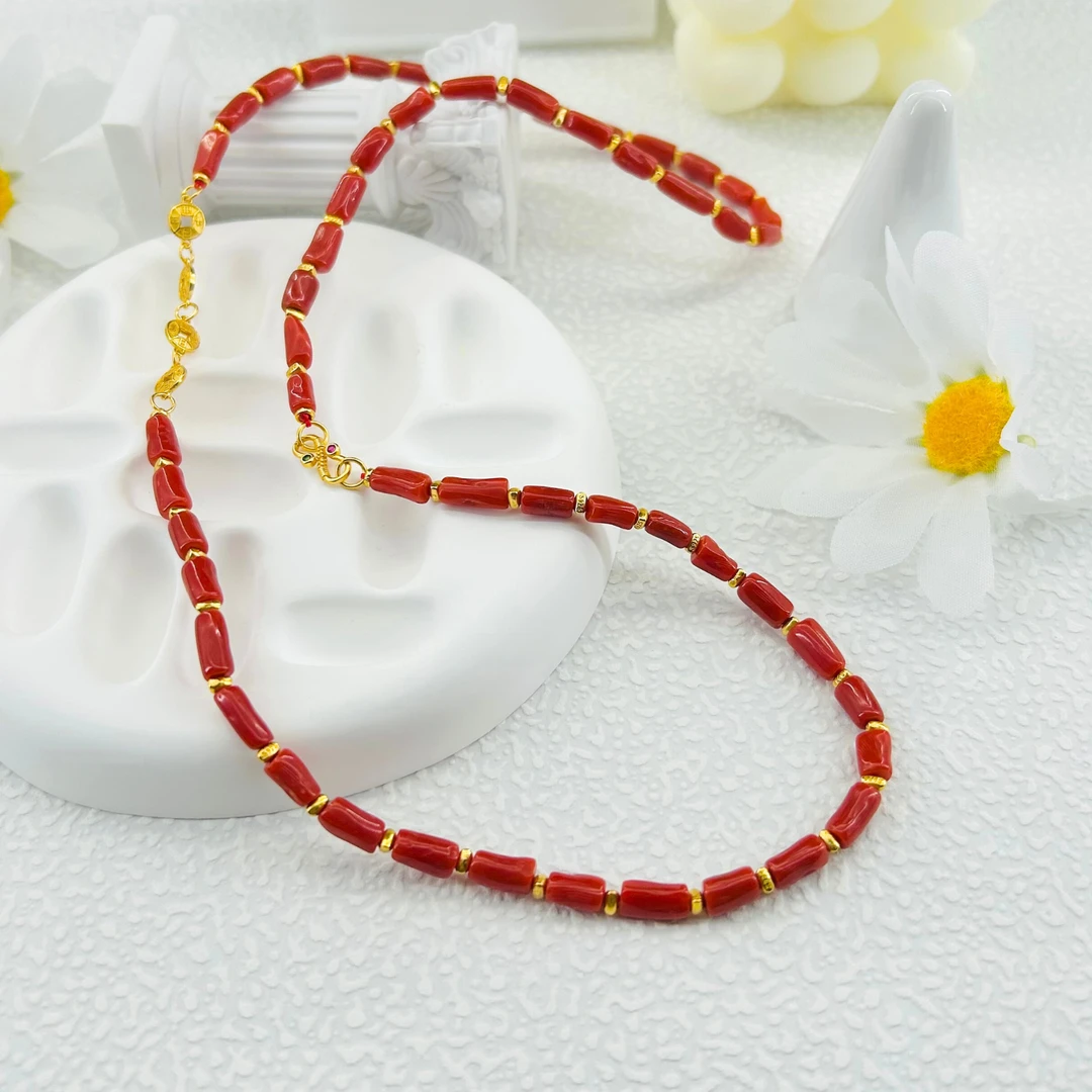 【何姐优选】珊瑚DIY项链  珊瑚约3.8-4.8mm  DIY0021 多样性发货